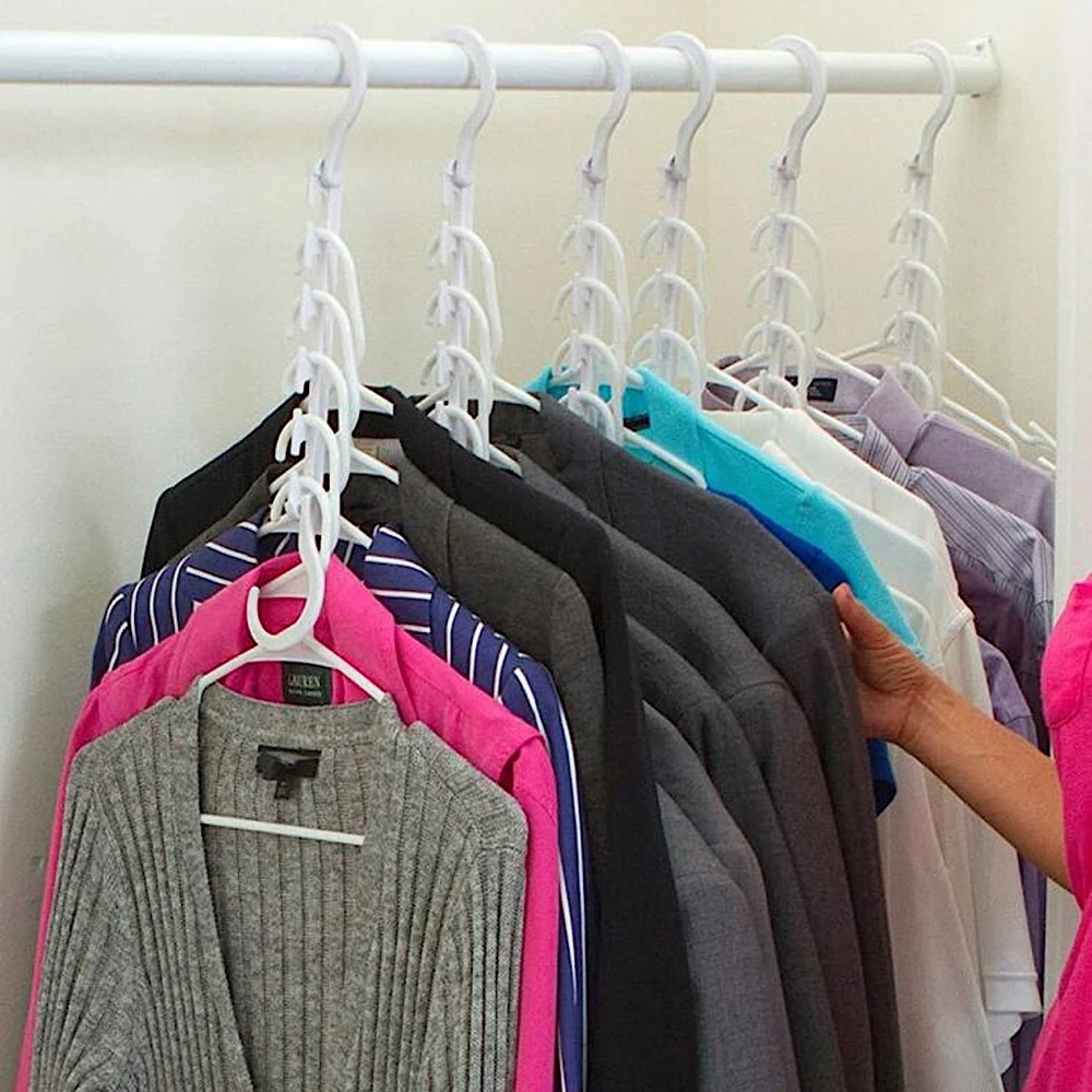 Hangable White Adjustable Multifunctional Clothes Hook closet storage